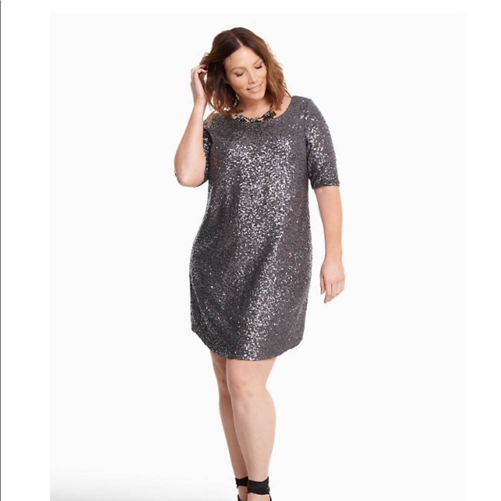 Torrid Sequined Dress Gunmetal Grey